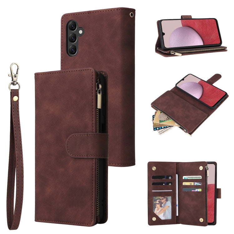 For Samsung Galaxy A14 5G Multifunctional Frosted Zipper Wallet Leather Phone Case