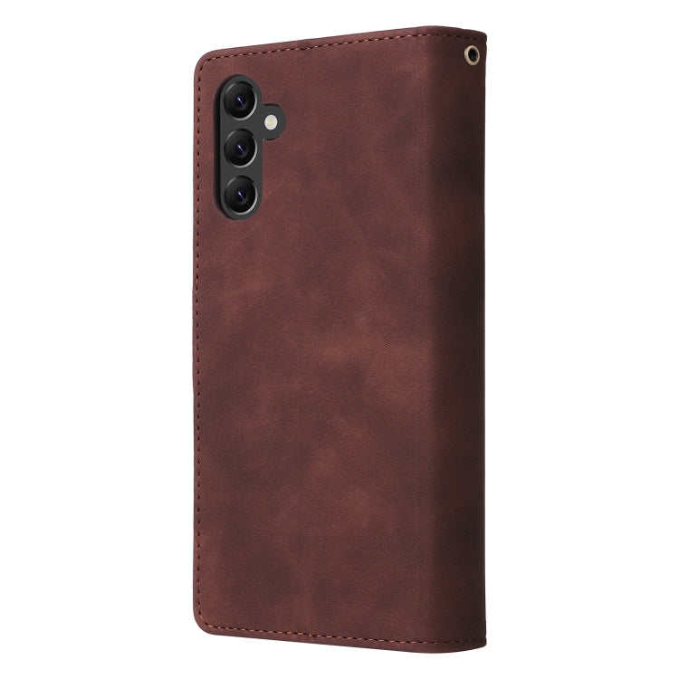 For Samsung Galaxy A14 5G Multifunctional Frosted Zipper Wallet Leather Phone Case