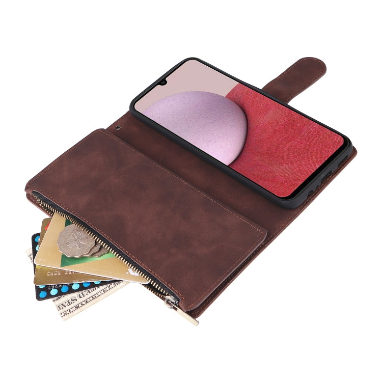 For Samsung Galaxy A14 5G Multifunctional Frosted Zipper Wallet Leather Phone Case