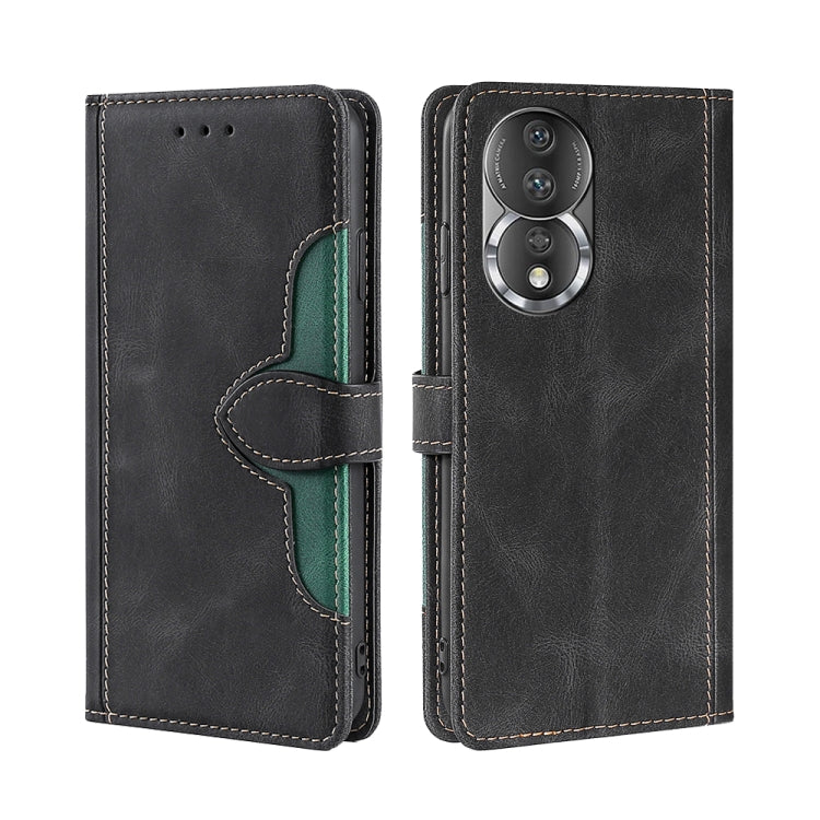 For Honor 80 Skin Feel Magnetic Buckle Leather Phone Case