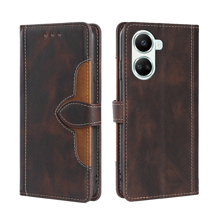 For Huawei nova 10 SE Skin Feel Magnetic Buckle Leather Phone Case