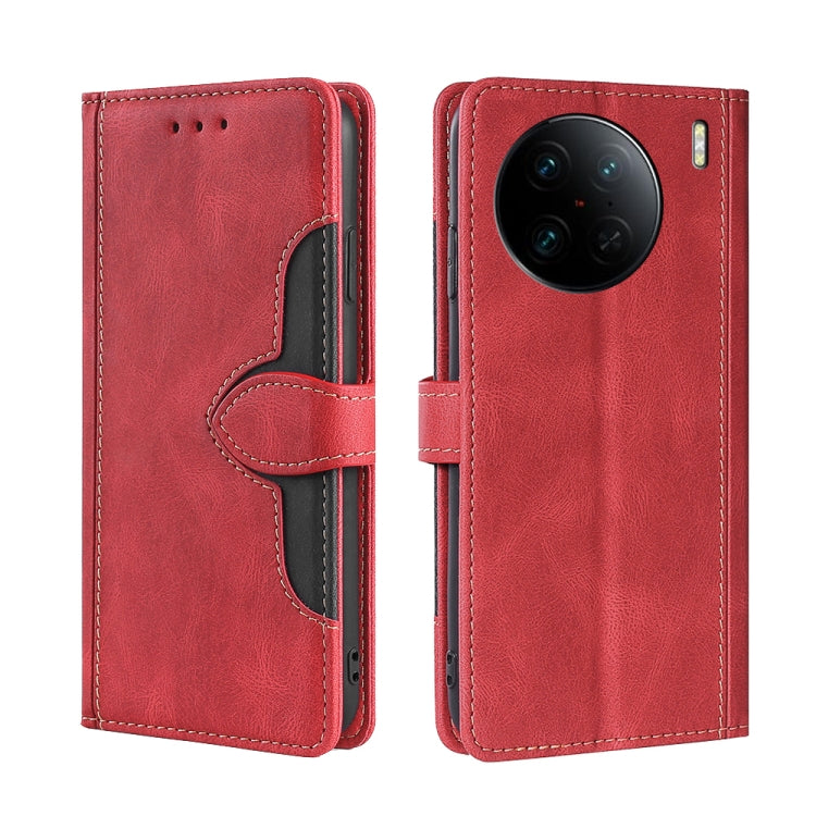 For vivo X90 Pro+ Skin Feel Magnetic Buckle Leather Phone Case