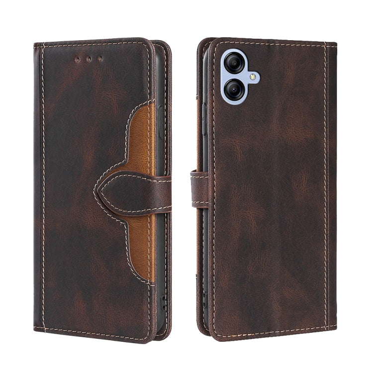 For Samsung Galaxy A04e 4G Skin Feel Magnetic Buckle Leather Phone Case