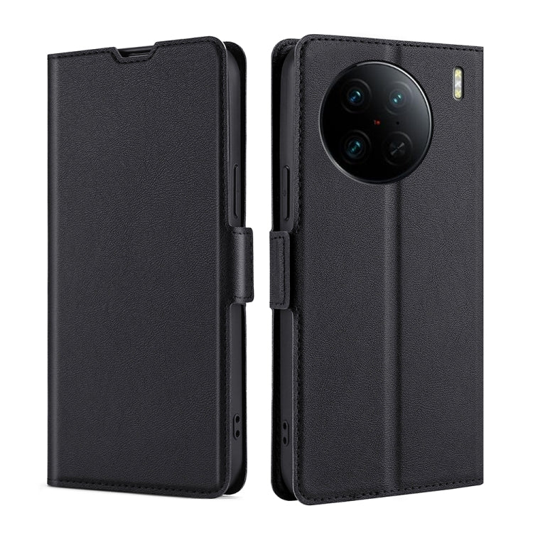 For vivo X90 Pro+ Ultra-thin Voltage Side Buckle Horizontal Flip Leather Phone Case