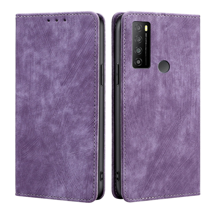 For TCL 30XL 2022 RFID Anti-theft Brush Magnetic Leather Phone Case