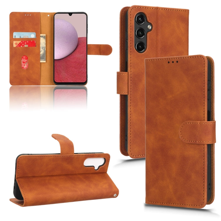 For  Samsung Galaxy A14 5G Skin Feel Magnetic Flip Leather Phone Case