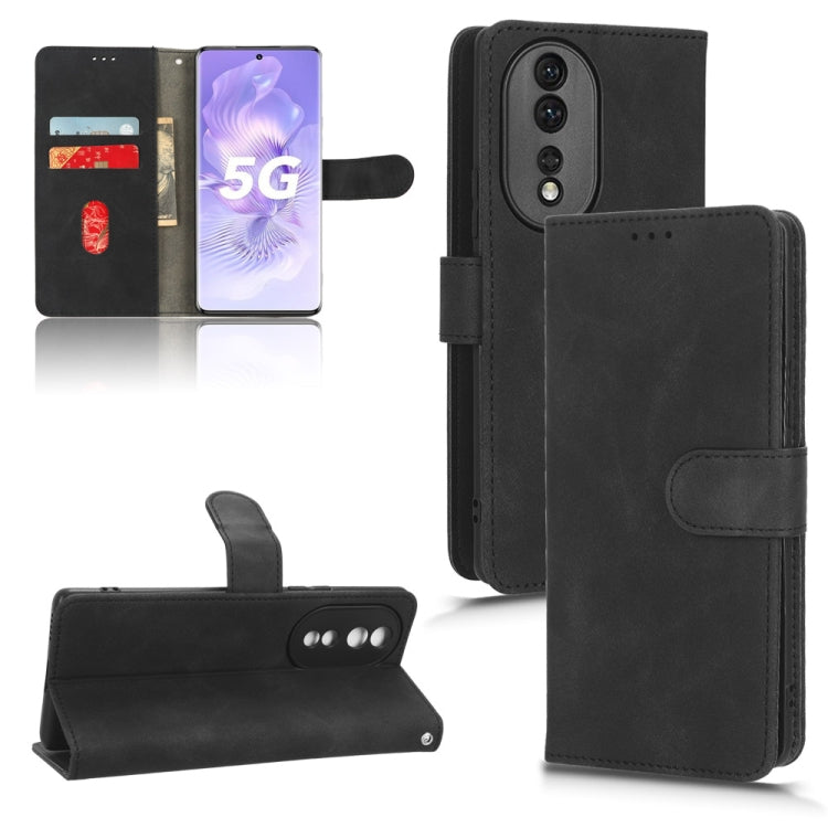 For Honor 80 5G Skin Feel Magnetic Flip Leather Phone Case