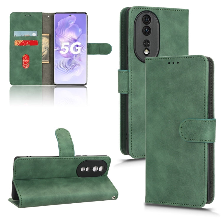 For Honor 80 5G Skin Feel Magnetic Flip Leather Phone Case