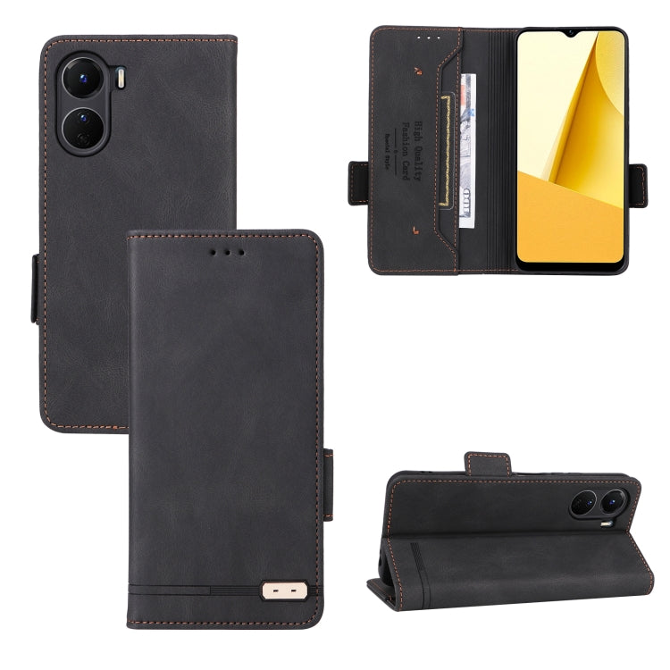 For vivo Y16 4G Magnetic Clasp Flip Leather Phone Case