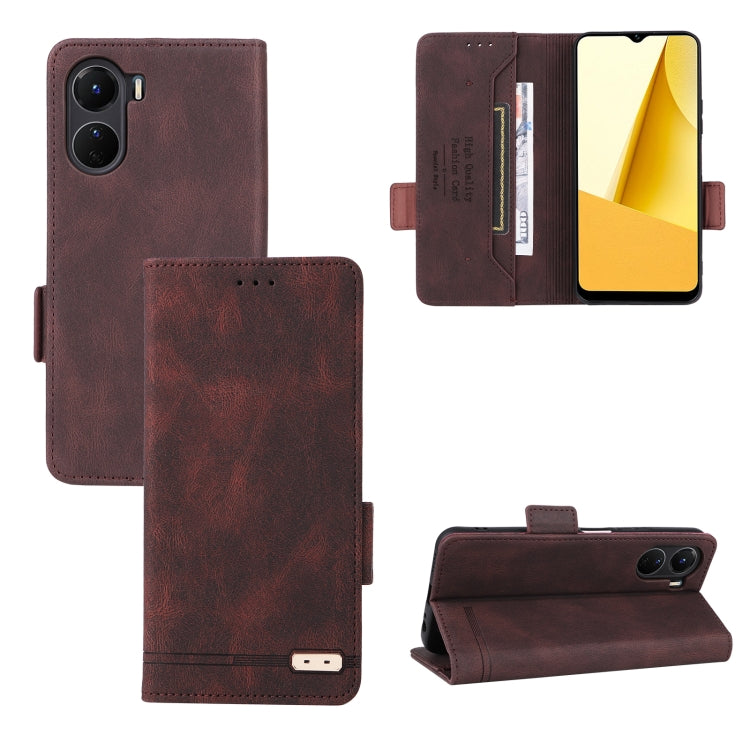 For vivo Y16 4G Magnetic Clasp Flip Leather Phone Case