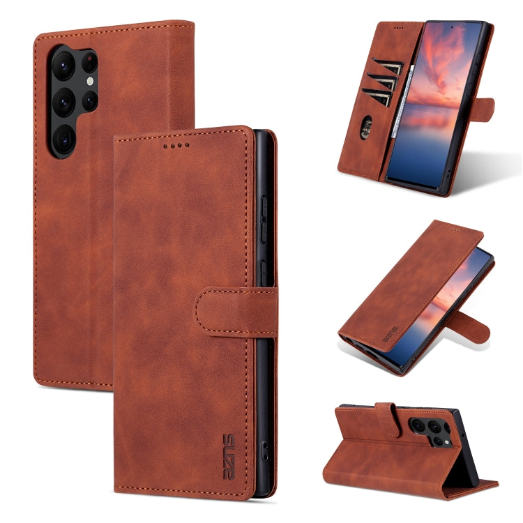 For Samsung Galaxy S23 Ultra 5G AZNS Skin Feel Calf Texture Flip Leather Phone Case