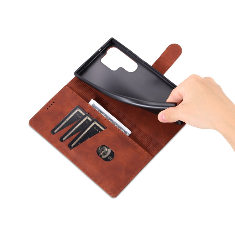 For Samsung Galaxy S23 Ultra 5G AZNS Skin Feel Calf Texture Flip Leather Phone Case