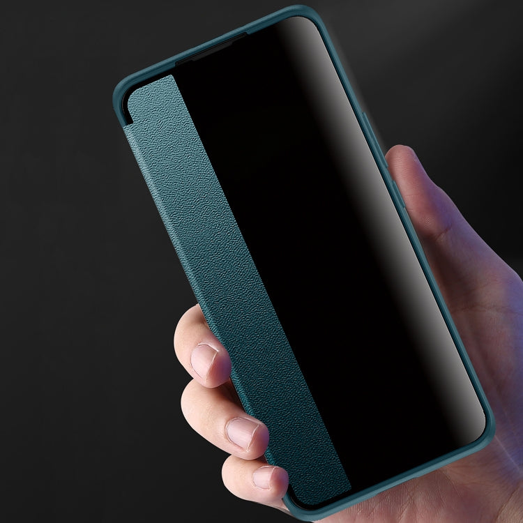 For Honor 80 Magnetic Side Window View Leather Smart Phone Case