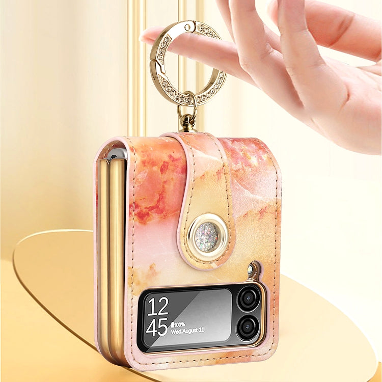 For Samsung Galaxy Z Flip4 GKK Color Cloud Series Shockproof Folding Phone Leather Case