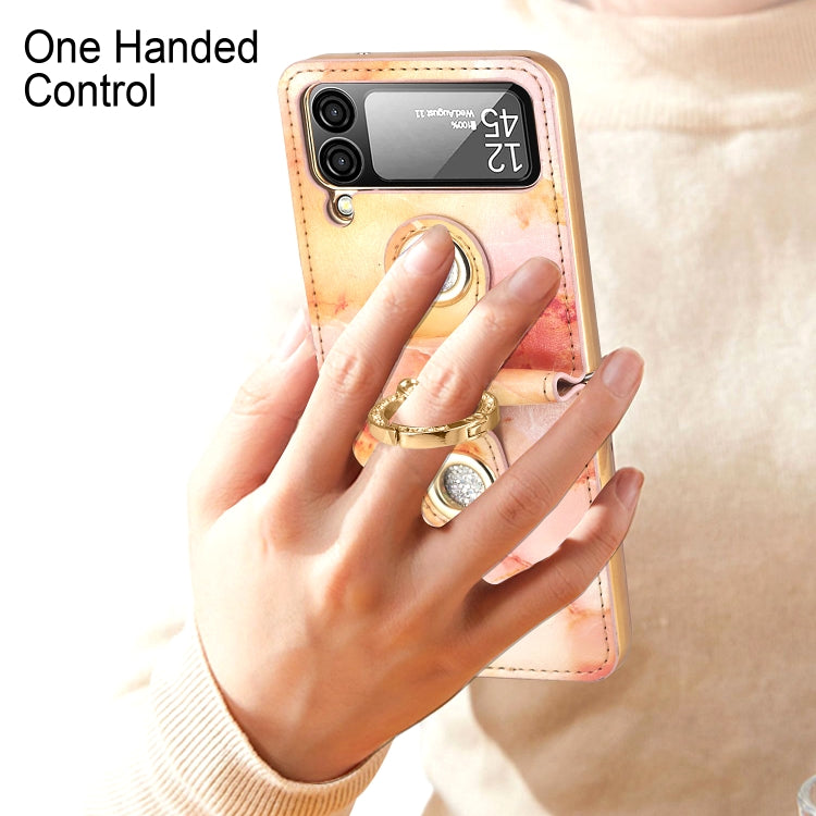 For Samsung Galaxy Z Flip4 GKK Color Cloud Series Shockproof Folding Phone Leather Case