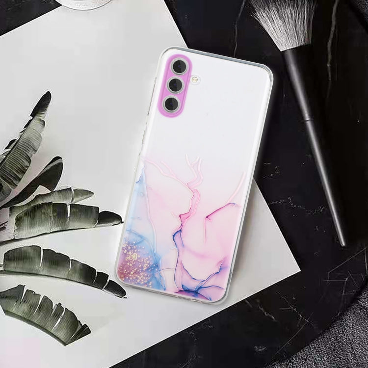 For Samsung Galaxy S23 5G Hollow Marble Pattern TPU Precise Hole Phone Protective Case