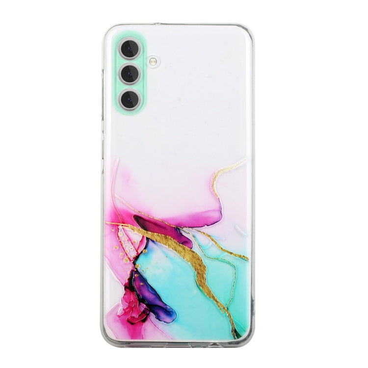 For Samsung Galaxy S23 5G Hollow Marble Pattern TPU Precise Hole Phone Protective Case