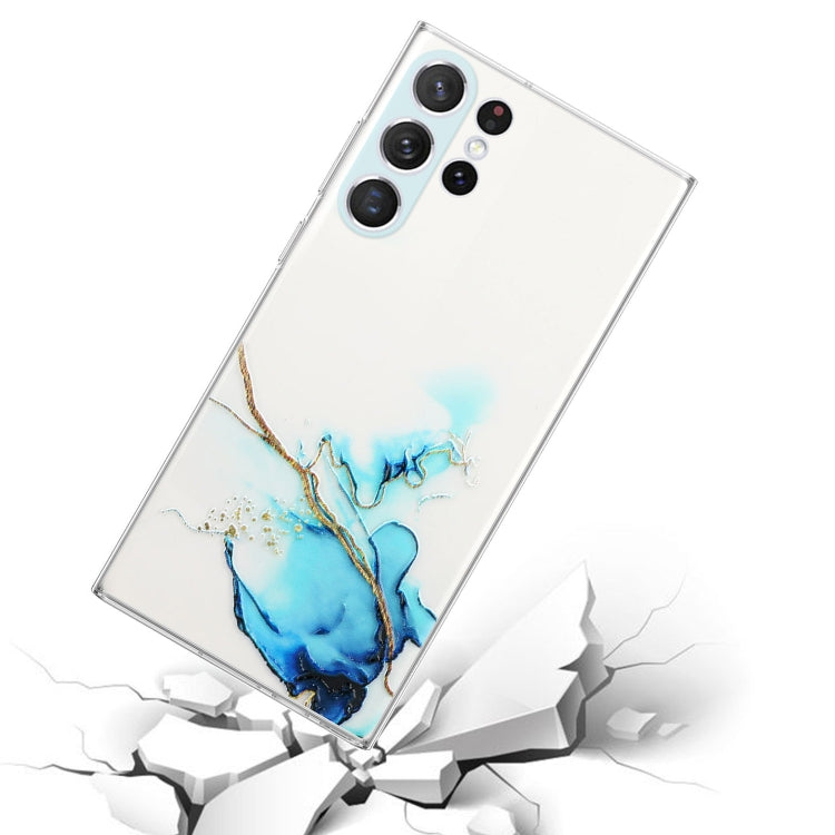 For Samsung Galaxy S23 Ultra 5G Hollow Marble Pattern TPU Precise Hole Phone Protective Case