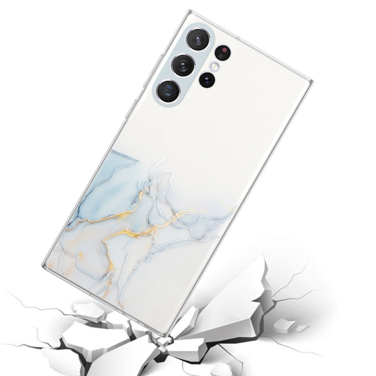 For Samsung Galaxy S23 Ultra 5G Hollow Marble Pattern TPU Precise Hole Phone Protective Case