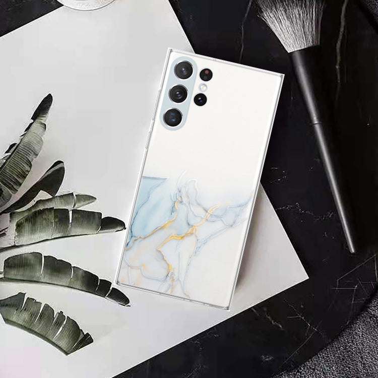 For Samsung Galaxy S23 Ultra 5G Hollow Marble Pattern TPU Precise Hole Phone Protective Case