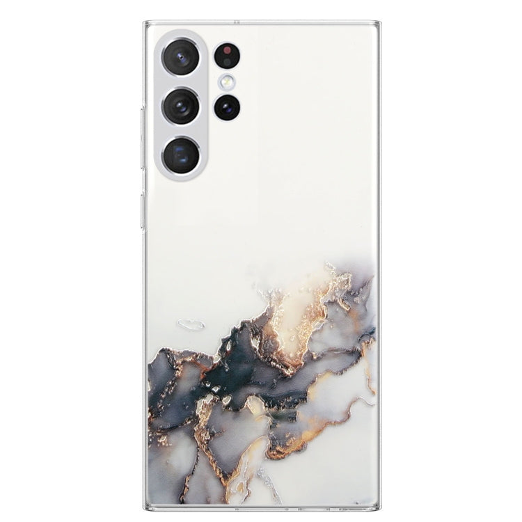 For Samsung Galaxy S23 Ultra 5G Hollow Marble Pattern TPU Precise Hole Phone Protective Case