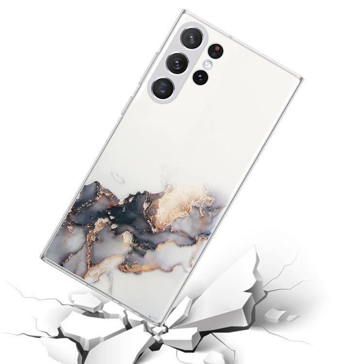 For Samsung Galaxy S23 Ultra 5G Hollow Marble Pattern TPU Precise Hole Phone Protective Case