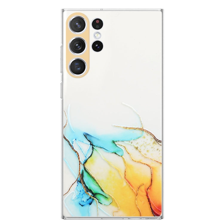 For Samsung Galaxy S23 Ultra 5G Hollow Marble Pattern TPU Precise Hole Phone Protective Case