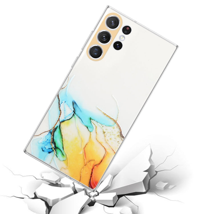 For Samsung Galaxy S23 Ultra 5G Hollow Marble Pattern TPU Precise Hole Phone Protective Case