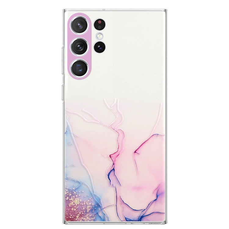 For Samsung Galaxy S23 Ultra 5G Hollow Marble Pattern TPU Precise Hole Phone Protective Case