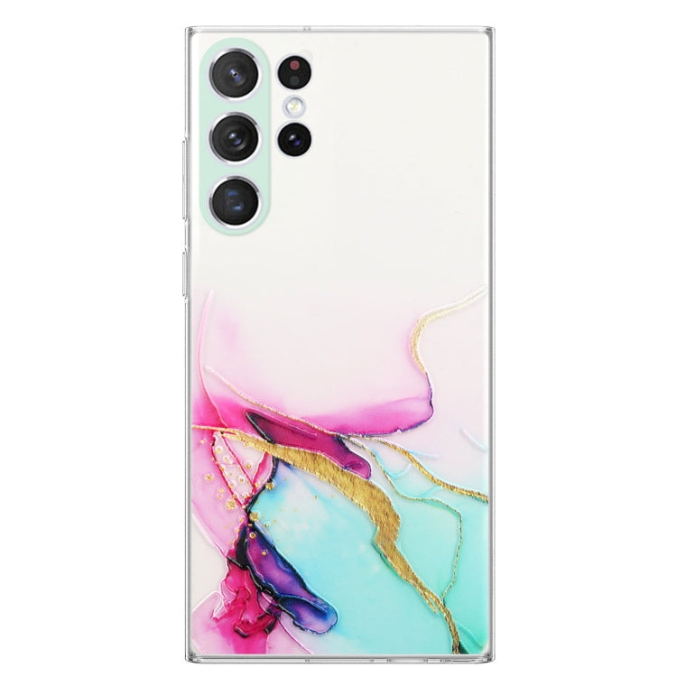 For Samsung Galaxy S23 Ultra 5G Hollow Marble Pattern TPU Precise Hole Phone Protective Case