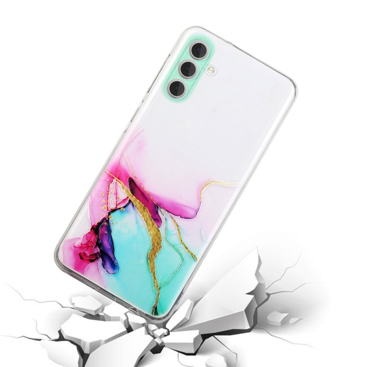 For Samsung Galaxy S23+ 5G Hollow Marble Pattern TPU Precise Hole Phone Protective Case