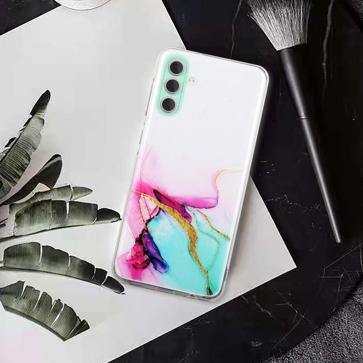 For Samsung Galaxy S23+ 5G Hollow Marble Pattern TPU Precise Hole Phone Protective Case