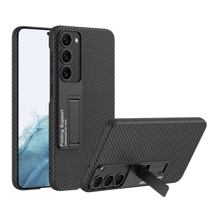 For Samsung Galaxy S23+ 5G GKK Plain Leather Shockproof Phone Case with Holder