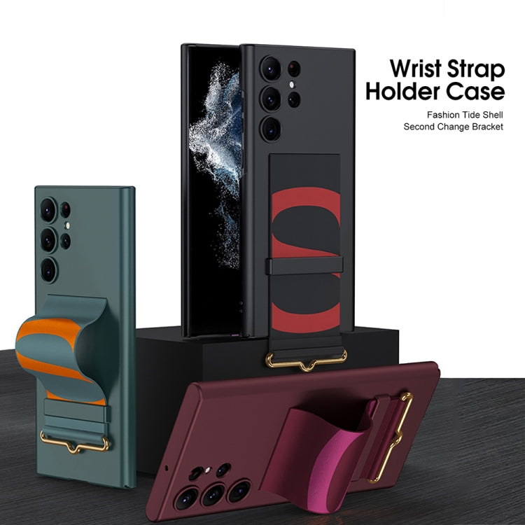 For Samsung Galaxy S23 Ultra 5G GKK Ultra-thin Wristband Holder Phone Case