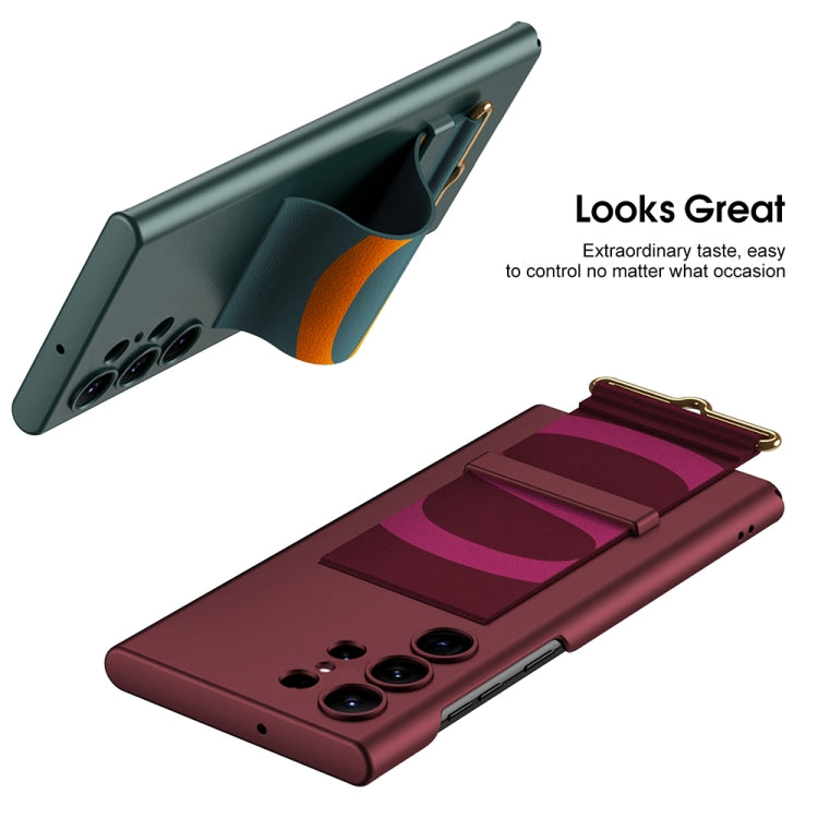 For Samsung Galaxy S23 Ultra 5G GKK Ultra-thin Wristband Holder Phone Case