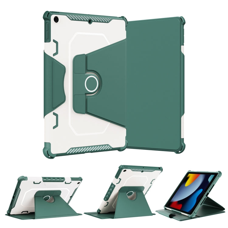 For iPad 10.2 2021 360 Degree Rotating Armored Smart Tablet Leather Case