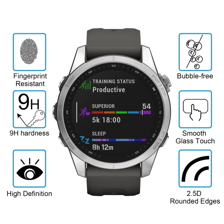 For Garmin Fenix 7S Smart Watch Tempered Glass Film Screen Protector