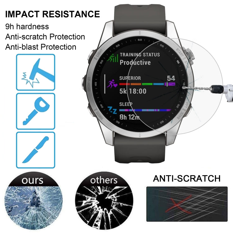 For Garmin Fenix 7S Smart Watch Tempered Glass Film Screen Protector