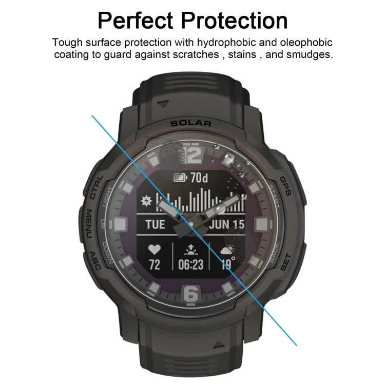 For Garmin Instinct Crossover Smart Watch Tempered Glass Film Screen Protector