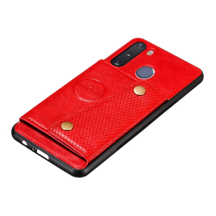 For Galaxy A21 PU + TPU Shockproof Magnetic Protective Case with Card Slots