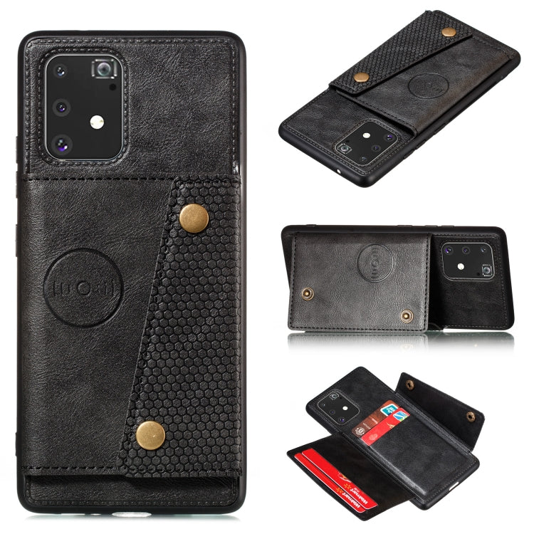 For Galaxy A91 / M80s PU + TPU Shockproof Magnetic Protective Case with Card Slots