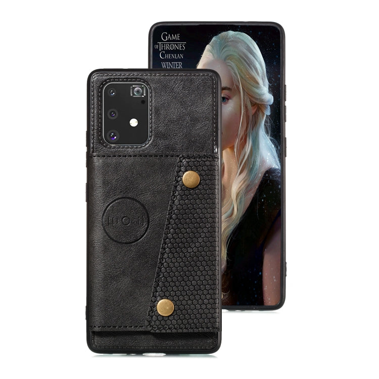 For Galaxy A91 / M80s PU + TPU Shockproof Magnetic Protective Case with Card Slots