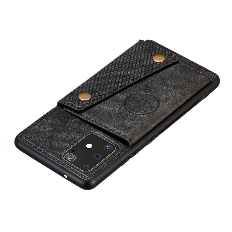 For Galaxy A91 / M80s PU + TPU Shockproof Magnetic Protective Case with Card Slots