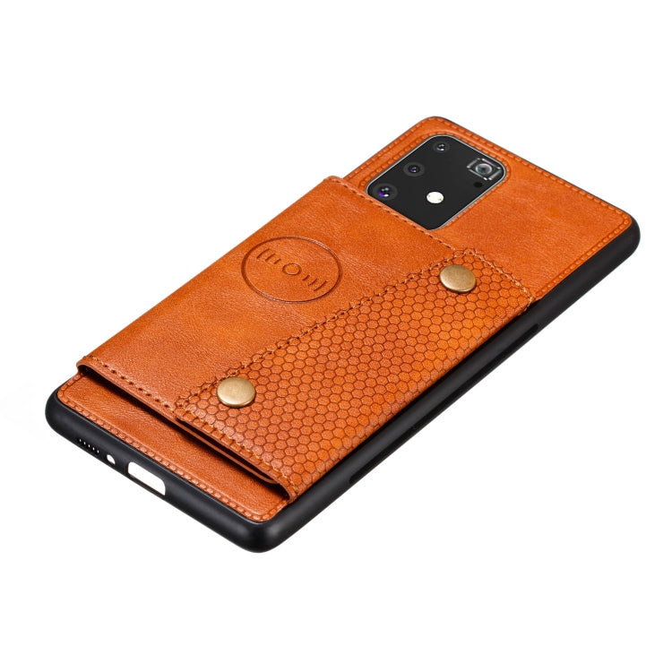 For Galaxy A91 / M80s PU + TPU Shockproof Magnetic Protective Case with Card Slots