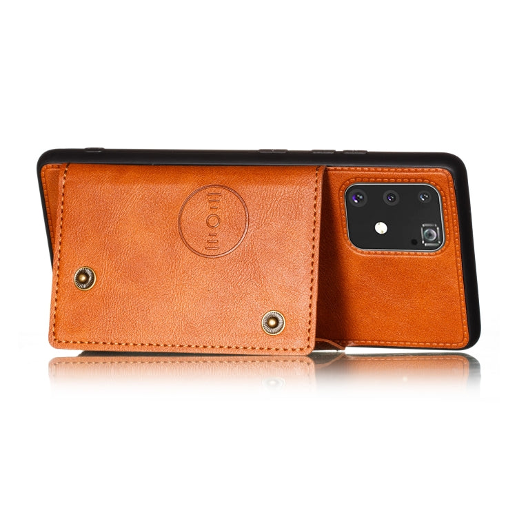 For Galaxy A91 / M80s PU + TPU Shockproof Magnetic Protective Case with Card Slots