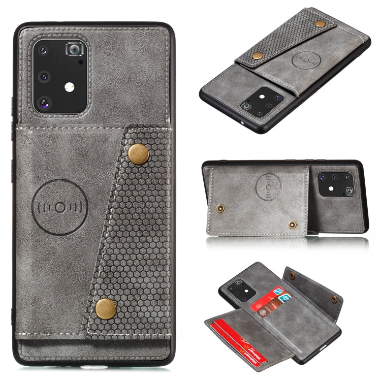 For Galaxy A91 / M80s PU + TPU Shockproof Magnetic Protective Case with Card Slots