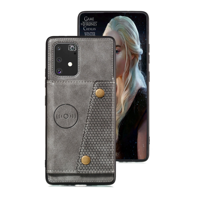 For Galaxy A91 / M80s PU + TPU Shockproof Magnetic Protective Case with Card Slots