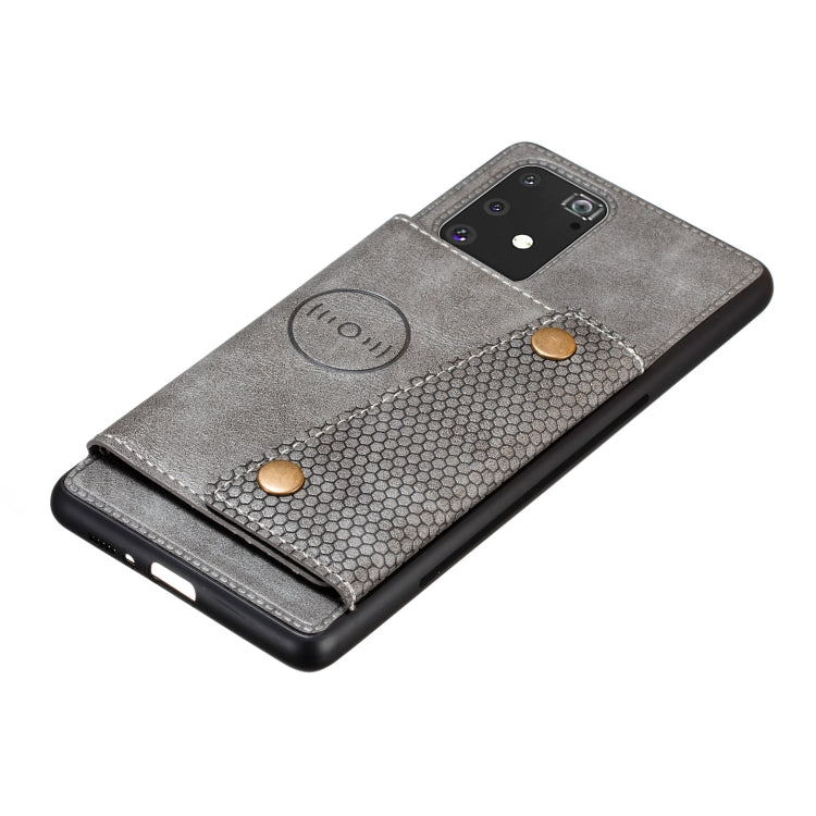 For Galaxy A91 / M80s PU + TPU Shockproof Magnetic Protective Case with Card Slots