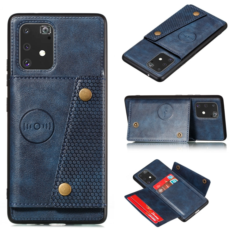 For Galaxy A91 / M80s PU + TPU Shockproof Magnetic Protective Case with Card Slots