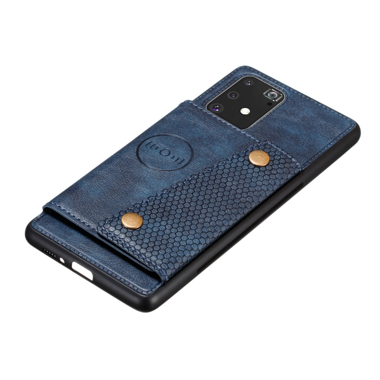 For Galaxy A91 / M80s PU + TPU Shockproof Magnetic Protective Case with Card Slots